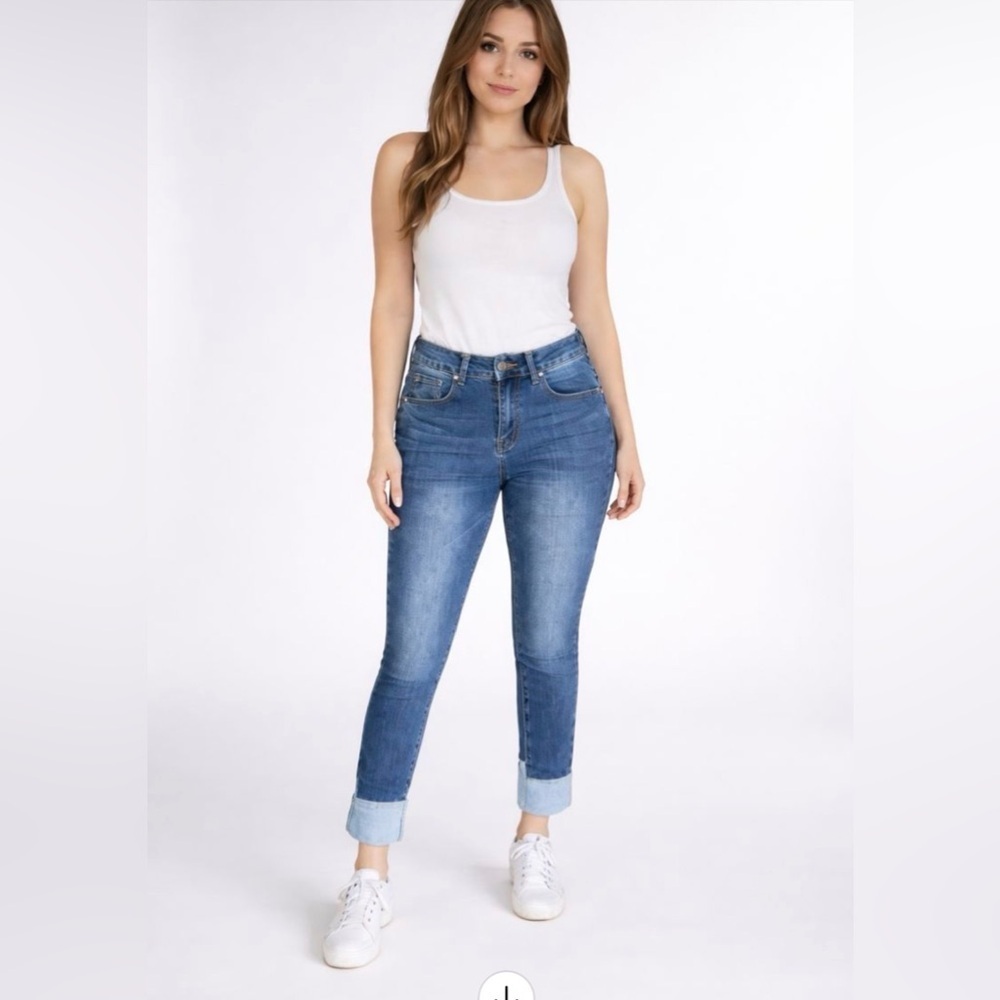 Hayden Los Angeles Skinny Two Tone High Waisted Ankle Jeans